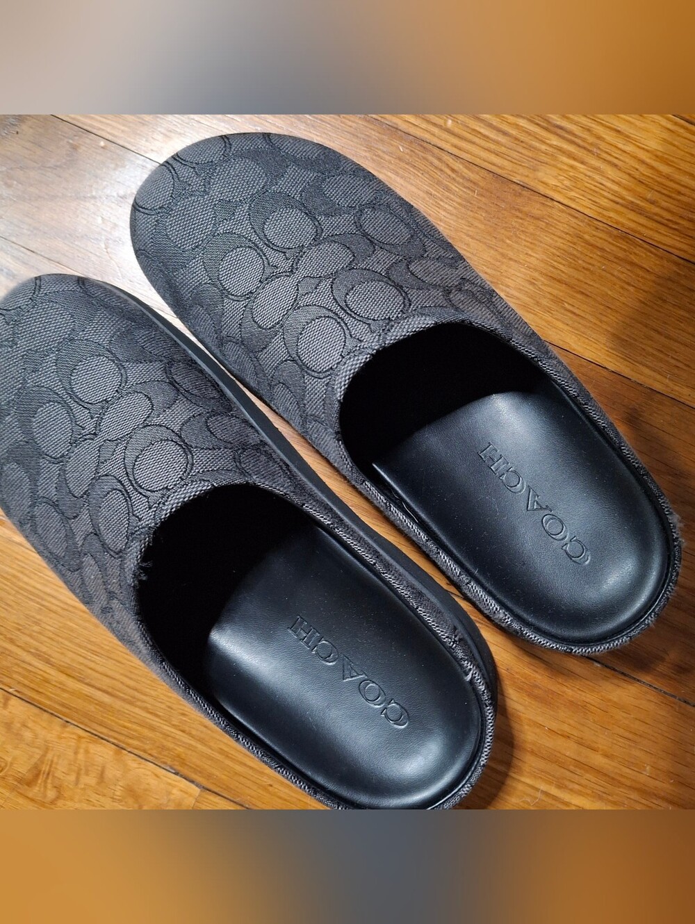 Coach Womens Link Mule Signature Jacquard Blk/Charcoal Sz 6 - No Box - Picture 3 of 12